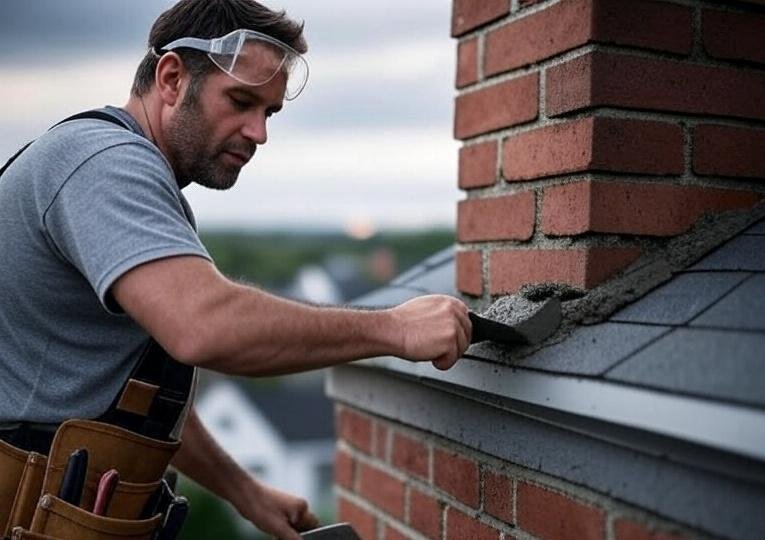 Chimney technician performing professional cleaning